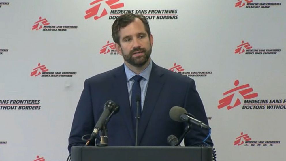 PHOTO: Jason Cone, Executive Director for Doctors Without Borders, speaks during a press conference on Oct. 7, 2015.