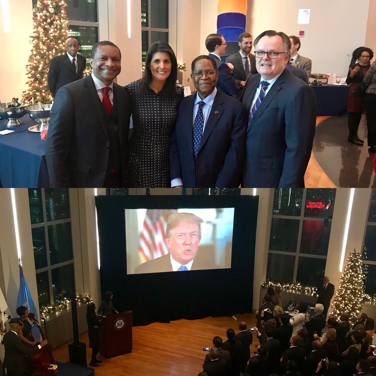 PHOTO: US Ambassador to the UN Nikki Haley tweeted these photos from a Jan. 3, 2018, reception hosted by the US Mission to the UN to thank countries that voted against or abstained, from the UN's condemnation of recognizing Jerusalem as Israel's capital.