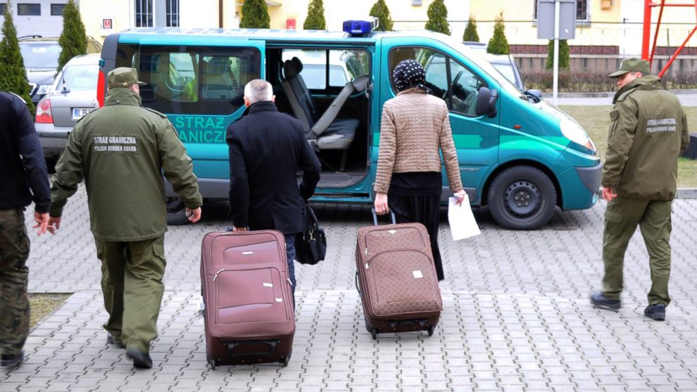PHOTO: Polish border guards found a Russian woman inside a large suitcase traveling on a train from Moscow to Nice, France during a border crossing at Terespol, near Belarus, March 13, 2015.