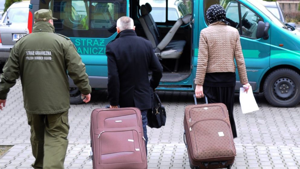 PHOTO: Polish border guards found a Russian woman inside a large suitcase traveling on a train from Moscow to Nice, France during a border crossing at Terespol, near Belarus, March 13, 2015.