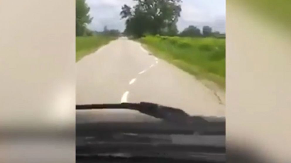 A video shows a road paint job apparently&nbsp;gone wrong in Russia. 