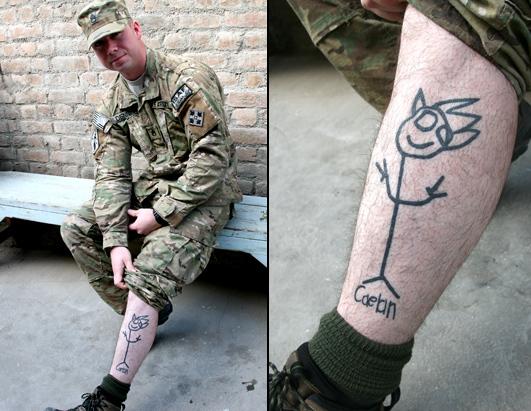 Skull and cross rifles tattoo