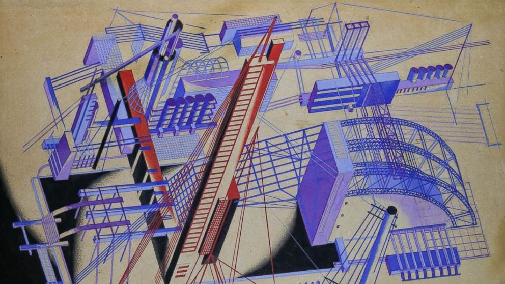 PHOTO: A drawing by Yakov Chernikhov, an avant-garde architect working in the early 20th century.