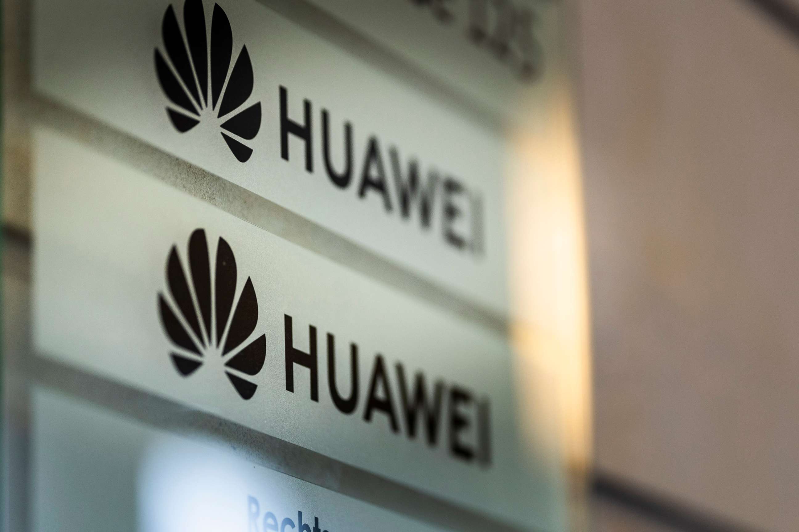 PHOTO: In this Feb. 2, 2022, file photo, the logo of the telecommunication provider Huawei is shown.