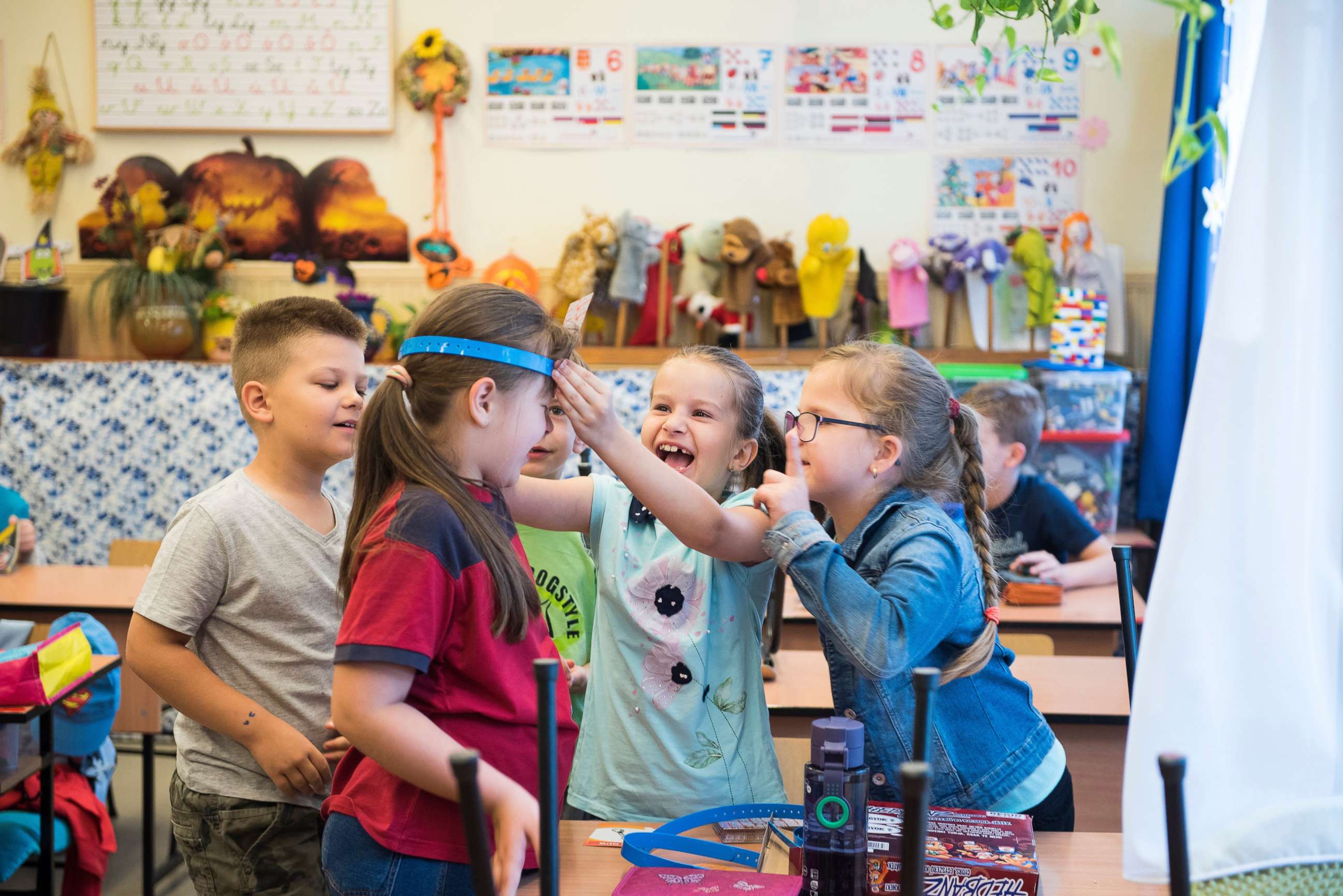 PHOTO: Pupils play in their classroom in a primary school in Nyiregyhaza, Hungary, June 15, 2018.