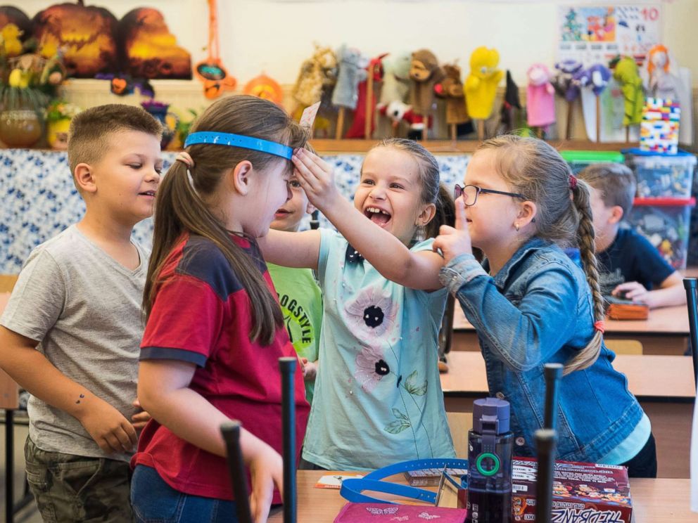 PHOTO: Pupils play in their classroom in a primary school in Nyiregyhaza, Hungary, June 15, 2018.
