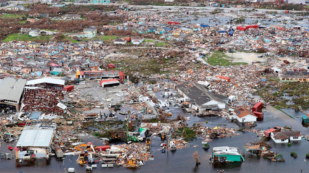 PHOTO: Debris and destruction are seen in the aftermath of Hurricane Dorian on the island Great Abaco in the Bahamas, Sept. 3, 2019.