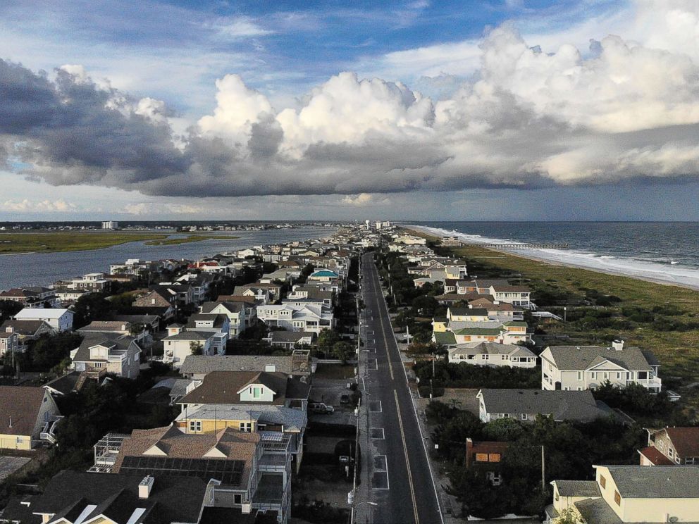PHOTO: The outer bands of Hurricane Florence are visible as the storm approaches, on Sept. 12, 2018 in Wrightsville Beach, N.C.
