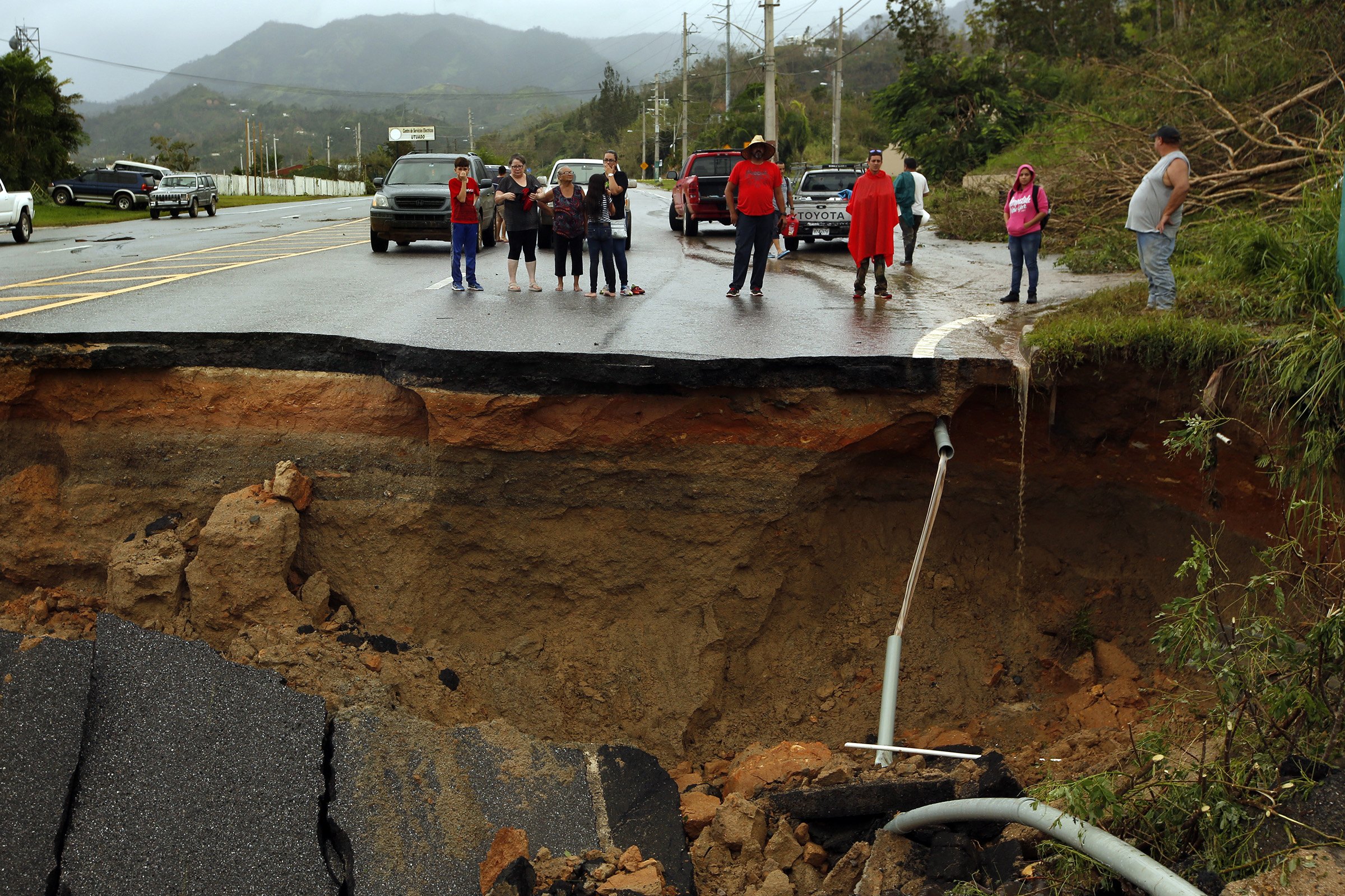 PHOTO: Highway 10, a major north-south connection through Puerto Rico is completely washed out, leaving people cut off, Sept. 23, 2017. 