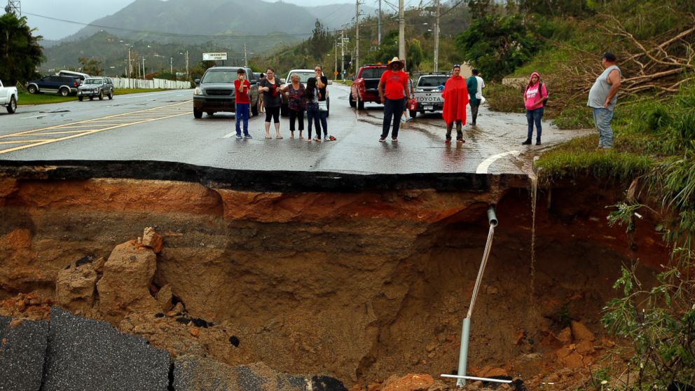 PHOTO: Highway 10, a major north-south connection through Puerto Rico is completely washed out, leaving people cut off, Sept. 23, 2017.