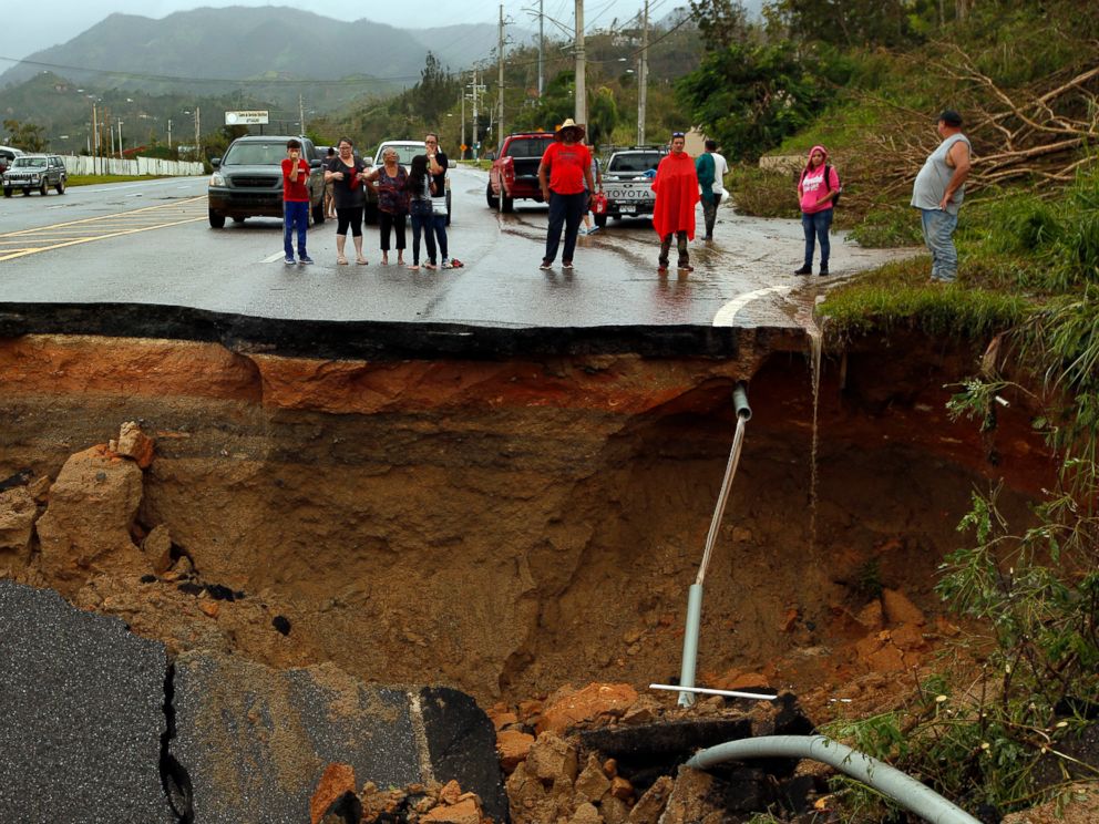 PHOTO: Highway 10, a major north-south connection through Puerto Rico is completely washed out, leaving people cut off, Sept. 23, 2017.