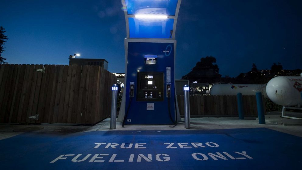 PHOTO: A TrueZero hydrogen fueling station stands in Mill Valley, Calif., on Feb. 23, 2018.