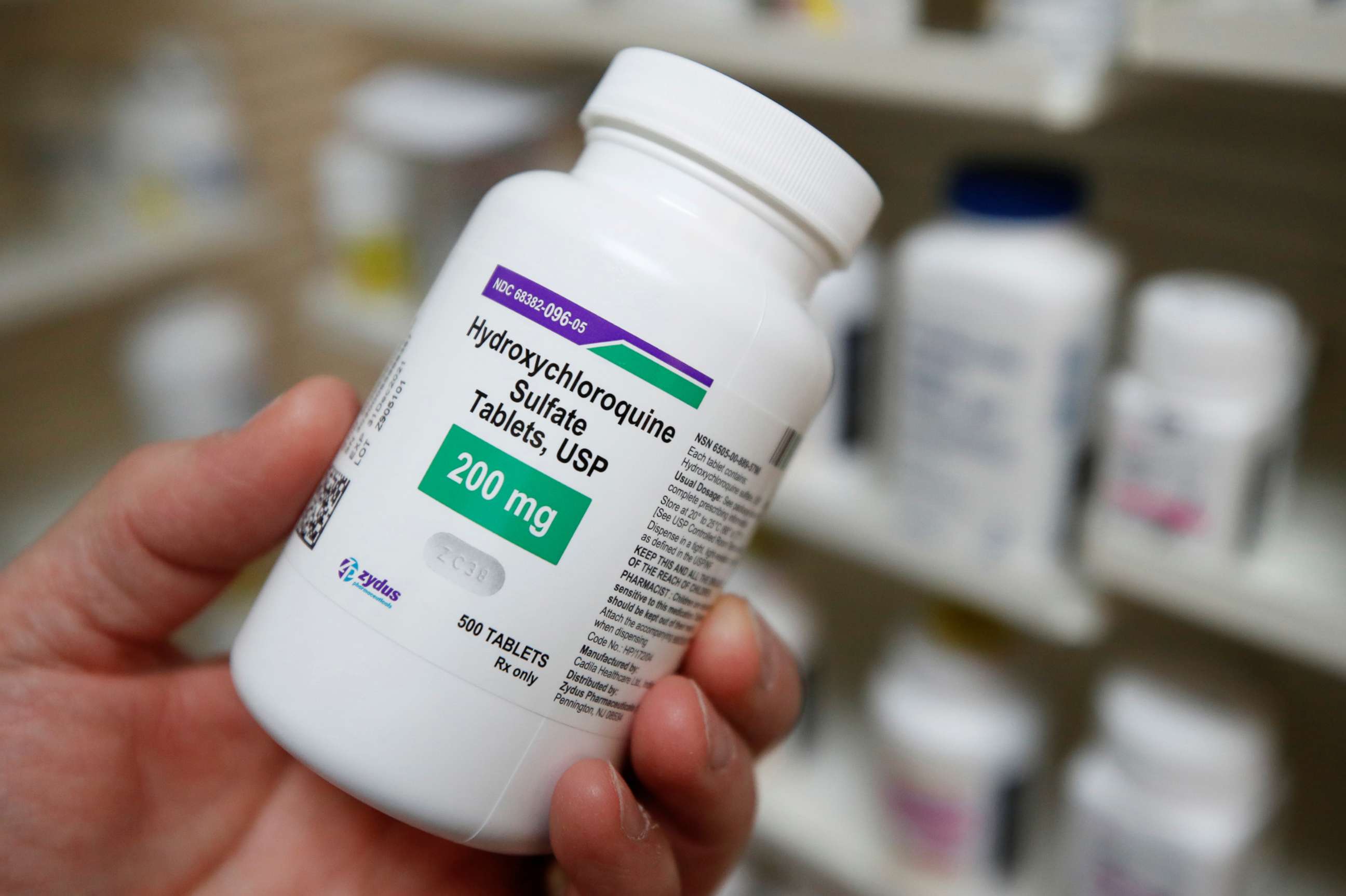PHOTO: In this May 27, 2020, file photo, the drug hydroxychloroquine is displayed by a pharmacist at the Rock Canyon Pharmacy in Provo, Utah.