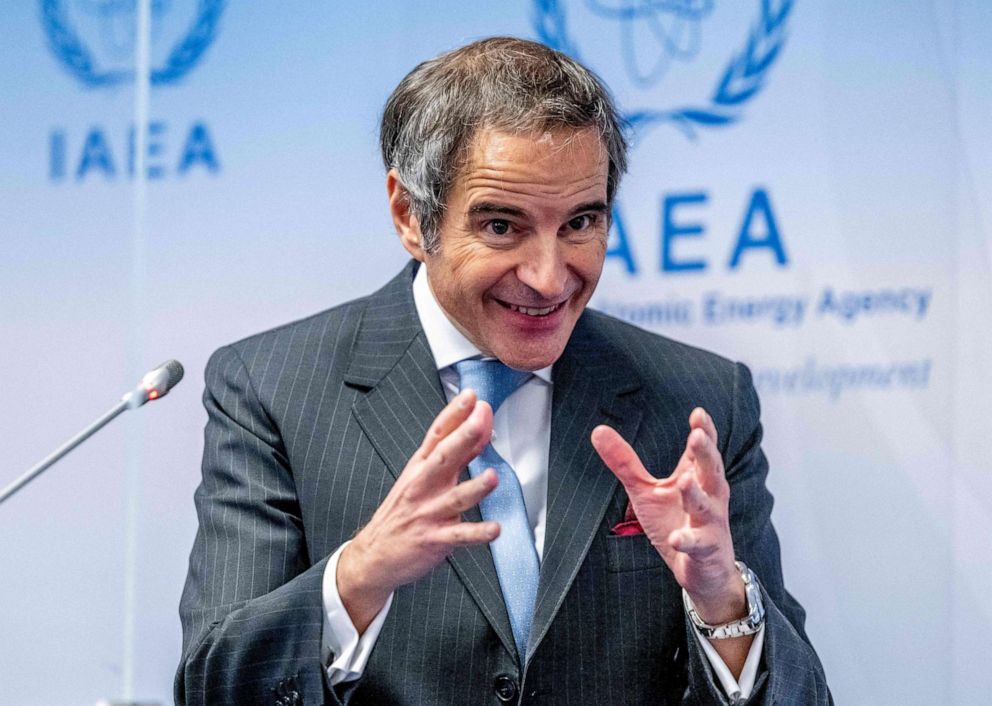 PHOTO: Rafael Grossi, Director General of the International Atomic Energy Agency, speaks during his press conference after the extraordinary meeting of the IAEA Board of Governors at the IAEA headquarters in Vienna, Austria, on March 2, 2022.