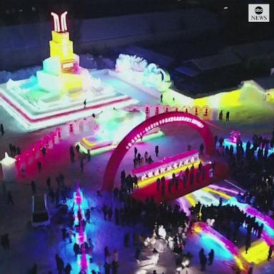 A city in northern China has unveiled its spectacular annual snow and ice festival, home to dozens of huge, brightly lit ice sculptures.