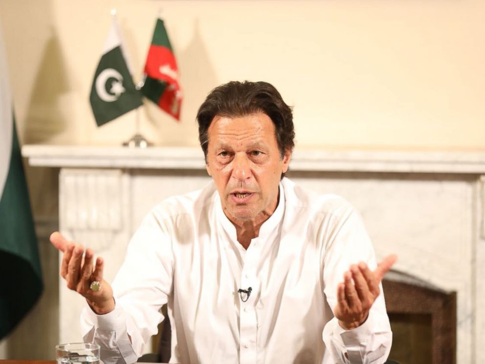 PHOTO: Newly elected Pakistani Prime Minister and leader of Pakistan Movement for Justice Imran Khan addresses to the nation after the general elections results are announced in Islamabad, Pakistan, July 26, 2018.