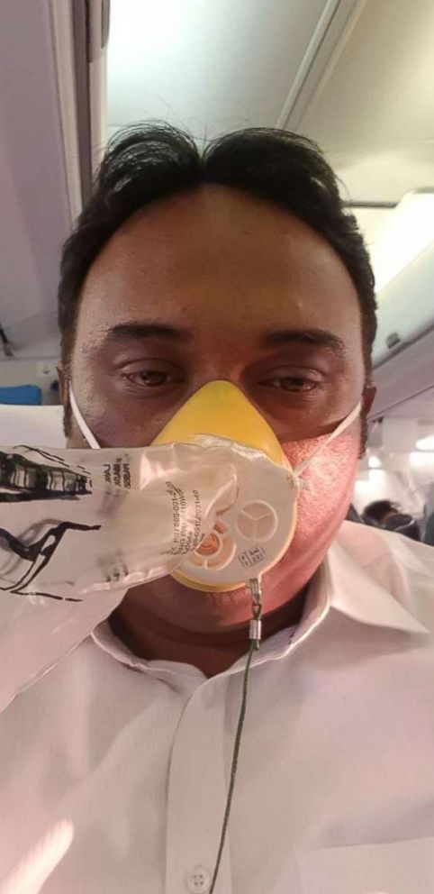 PHOTO: Oxygen masks were deployed on a Jet Airways flight, traveling from Mumbai to Jaipur, India, Sept. 20, 2018.