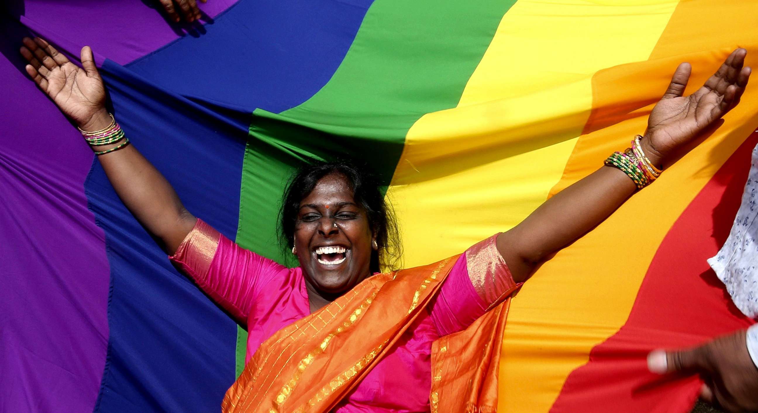 PHOTO: People in Bangalore, India celebrate after hearing the Supreme Court verdict legalizing gay sex between consenting adults on Sept. 6, 2018. 