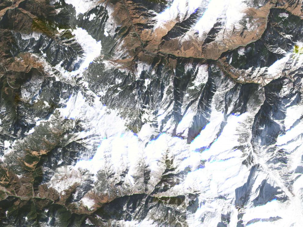 PHOTO: This Feb. 6, 2021, satellite image released by Planet Labs, Inc., shows Uttarakhand, India, before part of a Himalayan glacier broke off.