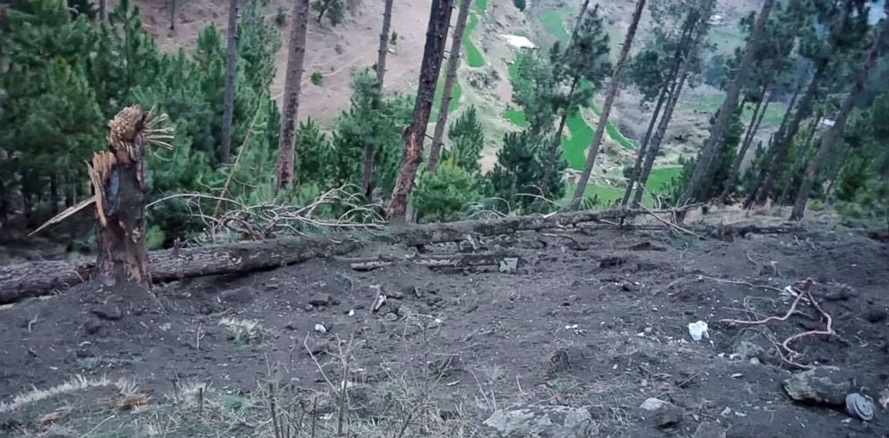 PHOTO: Damage at the site where Indian military aircraft released payload in Balakot, Pakistan, Feb. 26, 2019, a photo released by the Pakistan military.