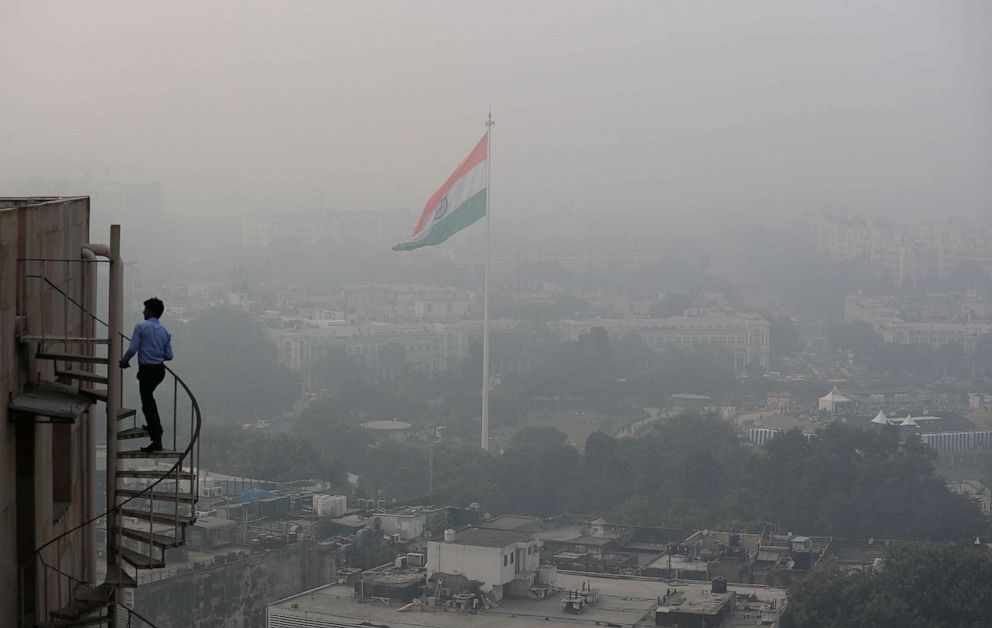PHOTO: Delhi's sky line is seen  in smog and dust in New Delhi, India, Nov. 1, 2019.