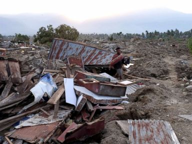 PHOTO: The view of the village of Petopo in Palu, Indonesia, Oct. 3, 2018, swept away by an earthquake and tsunami.