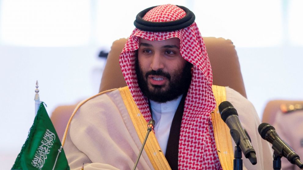PHOTO:Crown Prince and Defense Minister of Saudi Arabia Mohammed bin Salman Al Saud speaks during Islamic Military Counter Terrorism Coalition (IMCTC) Defense Ministers' Meeting at Al Faisaliah Hotel in Riyadh, Saudi Arabia on November 26, 2017. 