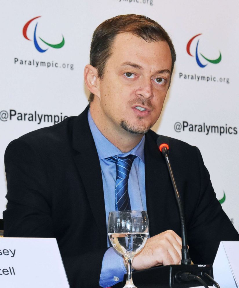 PHOTO: International Paralympic Committee President Andrew Parsons holds a press conference in Bonn, Germany, Jan. 29, 2018.