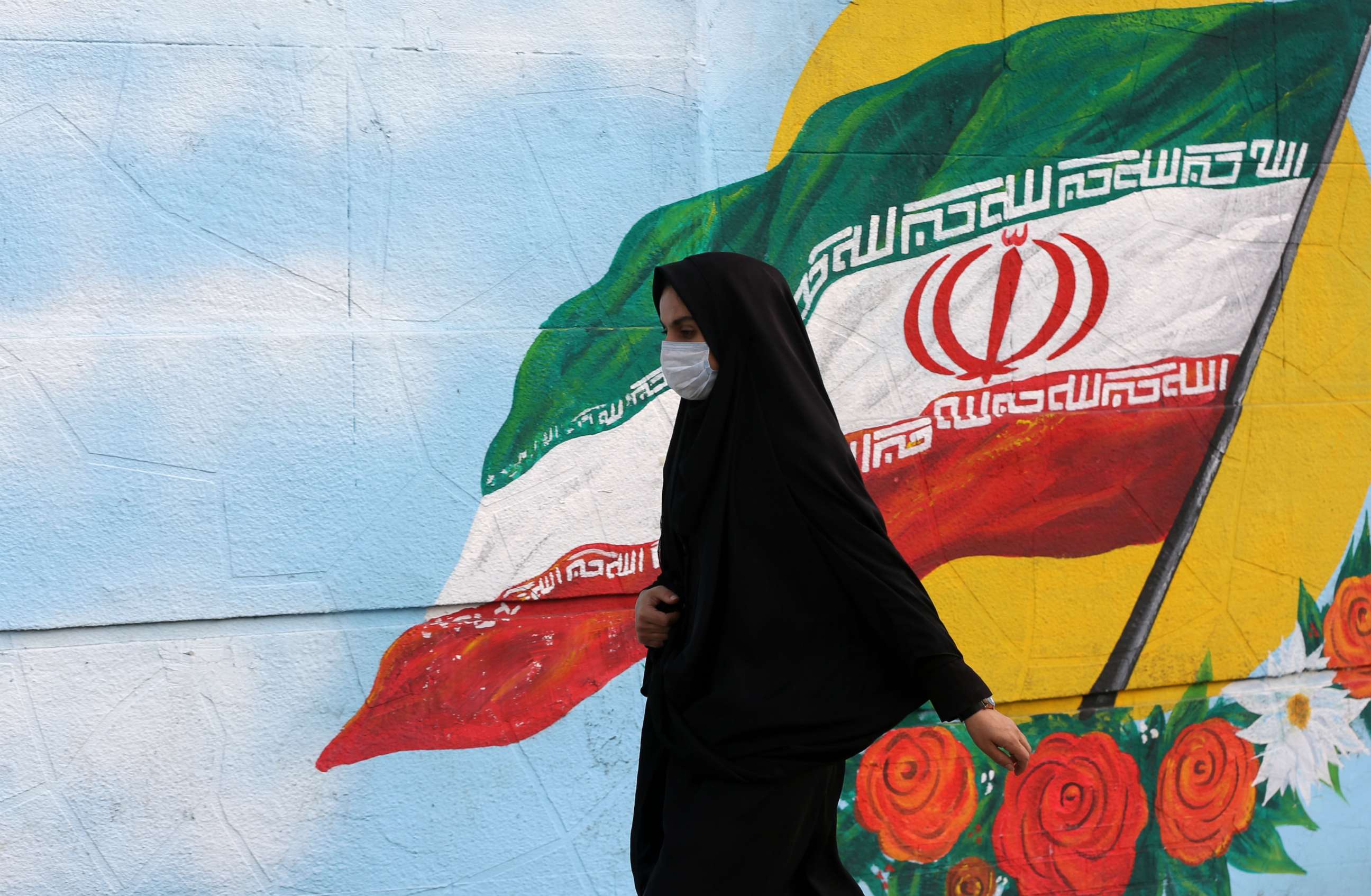 PHOTO: A woman wears a medical mask as a precaution against coronavirus (COVID-19) on March 01, 2020 in Tehran, Iran.