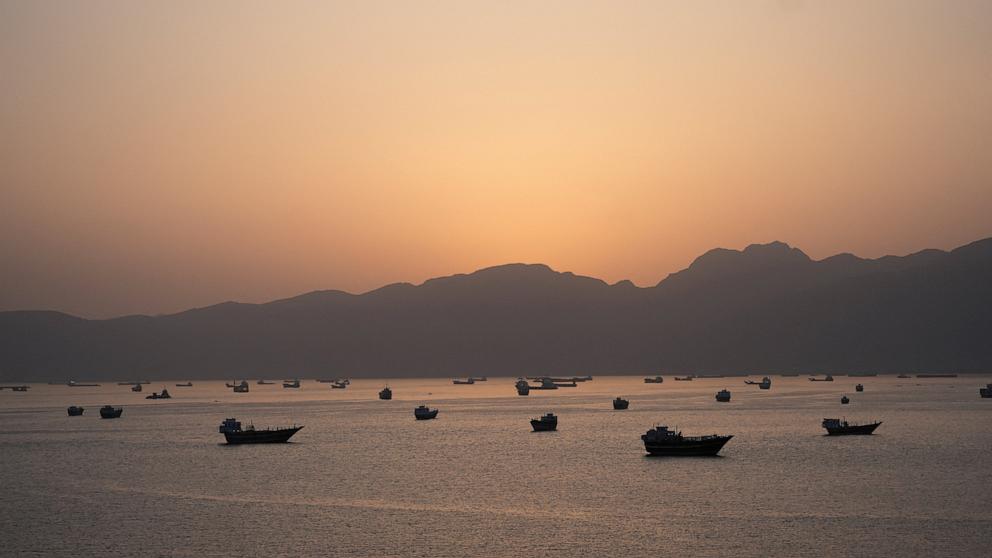 PHOTO: Ships and boats in the Strait of Hormuz, Musandam, Oman, May 1, 2026.
