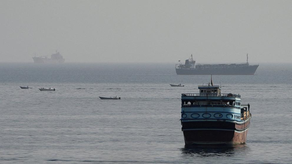 PHOTO: Vessels in the Strait of Hormuz, as seen from Musandam, Oman, August 3, 2026. 