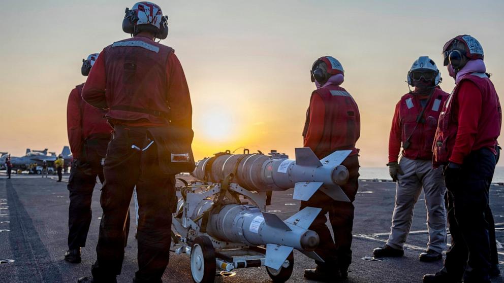 PHOTO: U.S. Sailors prepare ordnance on the flight deck of Nimitz-class aircraft carrier USS Abraham Lincoln in support of Operation Epic Fury, Mar. 4, 2026.