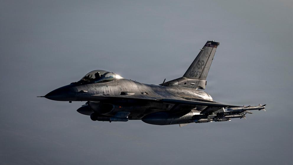 PHOTO: A U.S. Air Force F-16 Fighting Falcon aircraft flies in the U.S. Central Command area of responsibility, July 22, 2026.