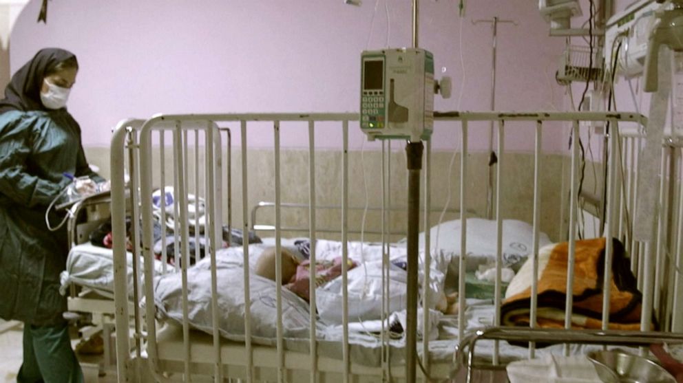 PHOTO: A nurse checks on a baby suffering from cancer, in Shariati Hospital, Tehran, Oct. 31, 2019