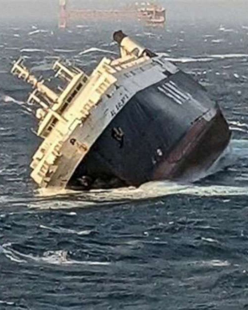 Cargo ship sinks in stormy Persian Gulf. Crew member missing, officials  say. - ABC News