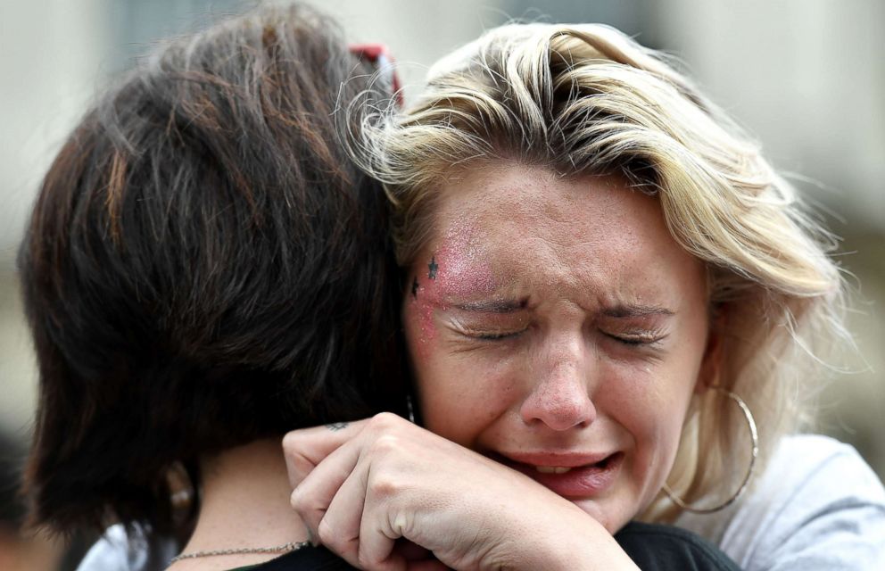 PHOTO: A woman breaks down in tears as the results in the Irish referendum on the 8th amendment concerning the country's abortion laws takes place at Dublin Castle on May 26, 2018 in Dublin, Ireland.