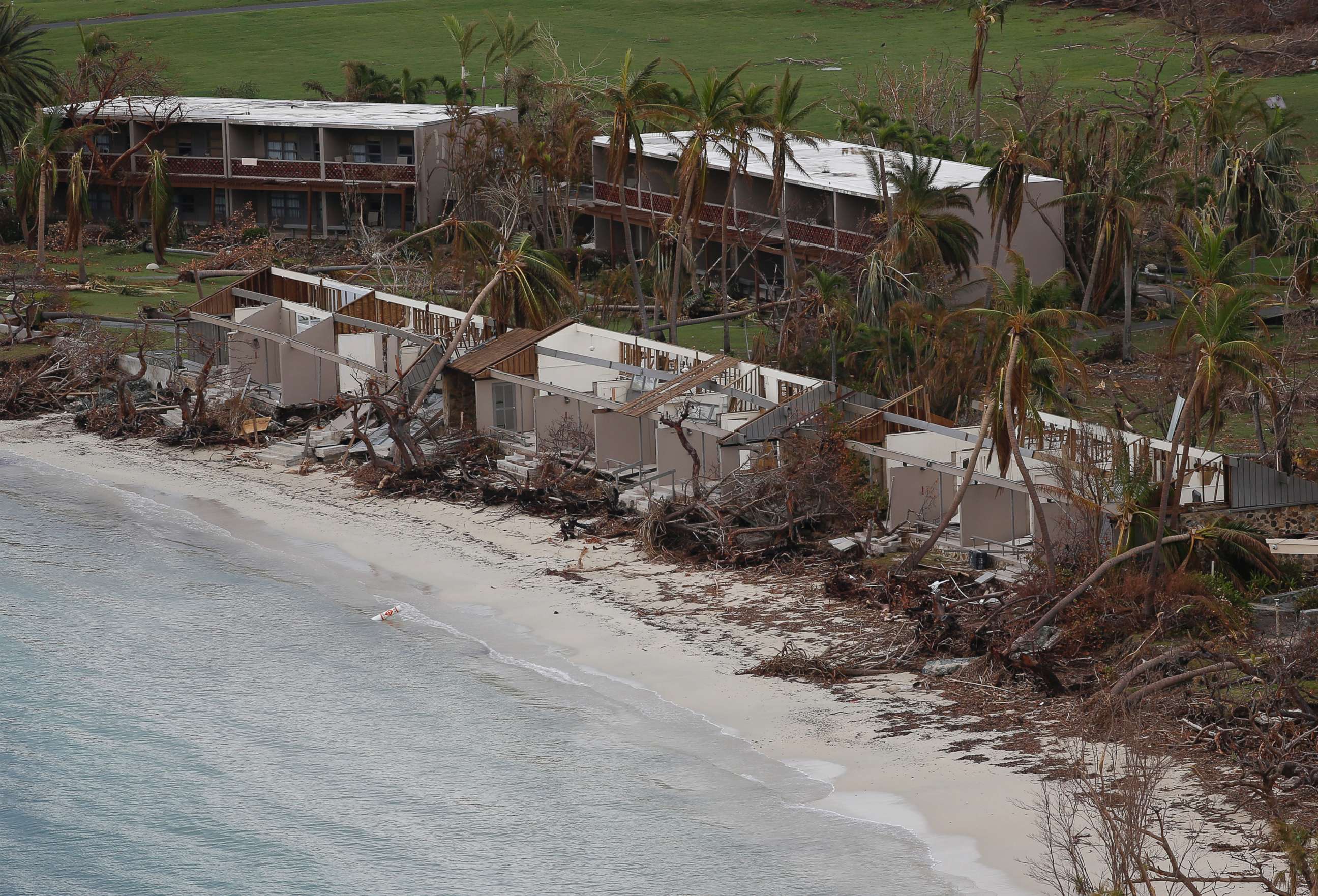 PHOTO: Damage sustained during Hurricane Irma is pictured on St. John in the Virgin Islands, Sept. 14, 2017. 