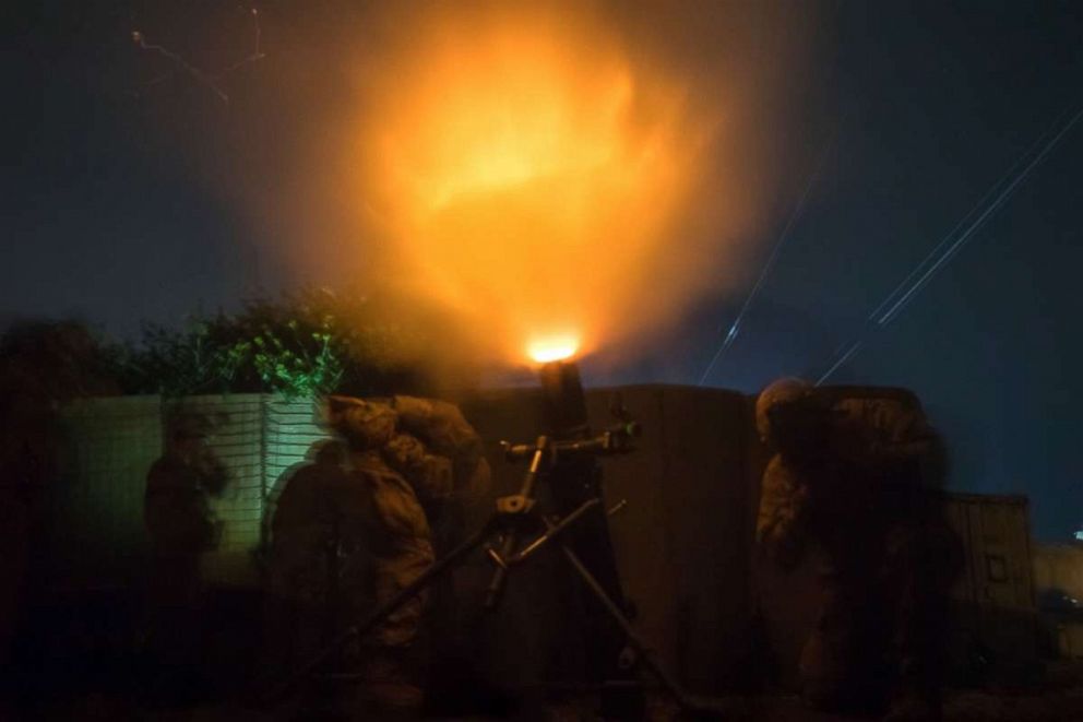 PHOTO: Members of the Coalition Forces perform mortar firing operations from a firing position in Southwest Asia, March 28, 2019.