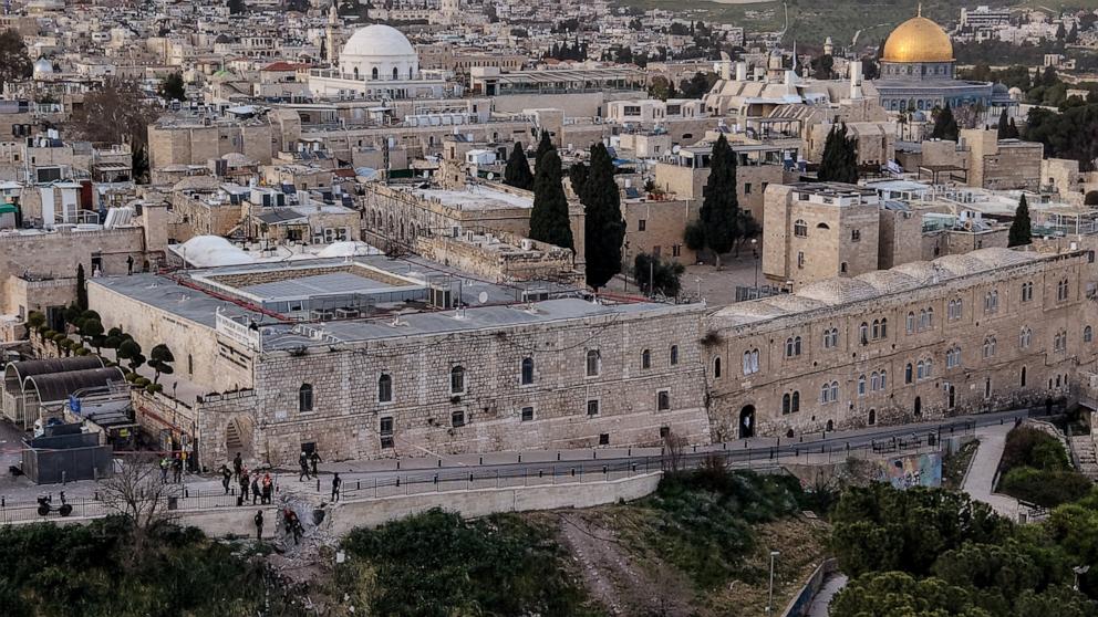 PHOTO: Emergency services inspect the damage in Jerusalem's Old City after Iran launched missiles towards Jerusalem, amid the U.S.-Israel conflict with Iran, March 20, 2026.
