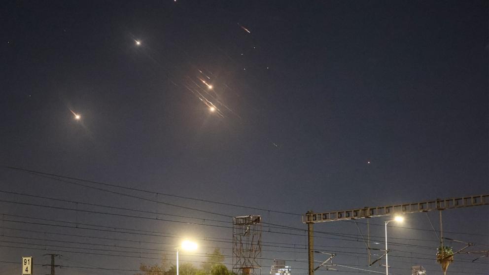 PHOTO: This picture shows projectiles being intercepted by Israel above Tel Aviv, Oct. 1, 2024. 