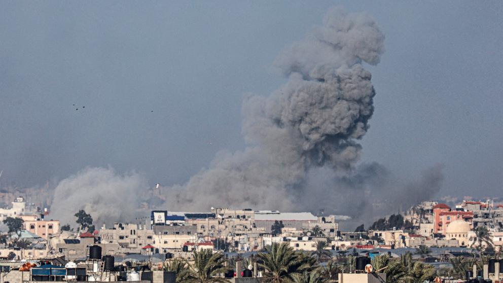 PHOTO: Smoke billows after an Israeli strike in Rafah in the southern Gaza Strip, Jan. 26, 2024, amid ongoing battles between Israel and the Palestinian militant group Hamas. 