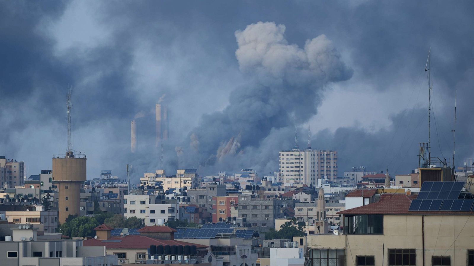 PHOTO: Smoke rises following an Israeli airstrike in Gaza City, Oct. 11, 2023.