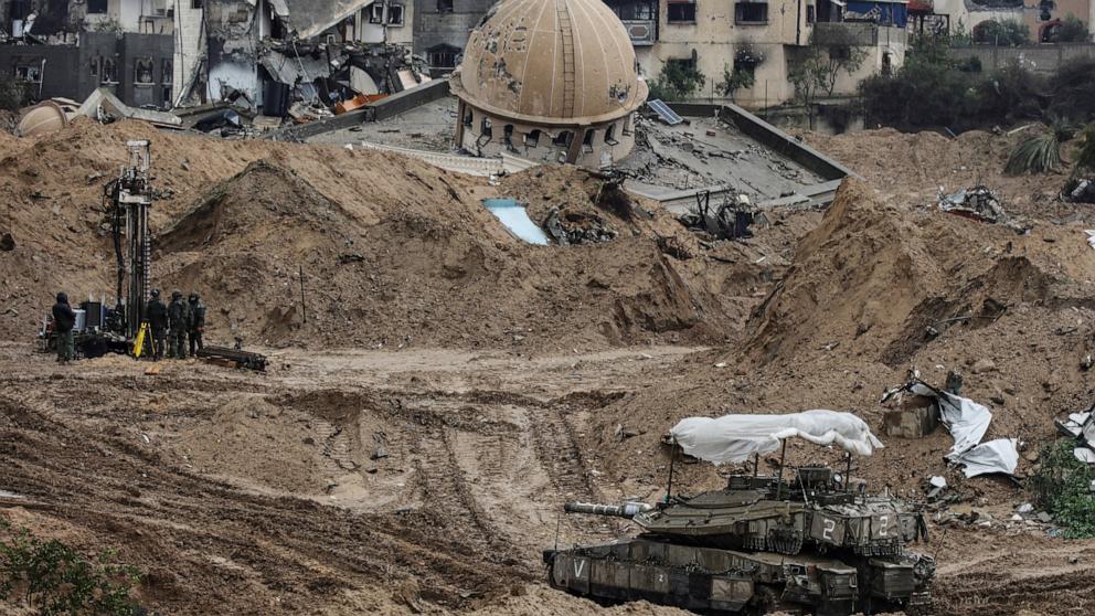 PHOTO: An Israeli army tank moves in Gaza's main southern city of Khan Yunis, January 27, 2024.
