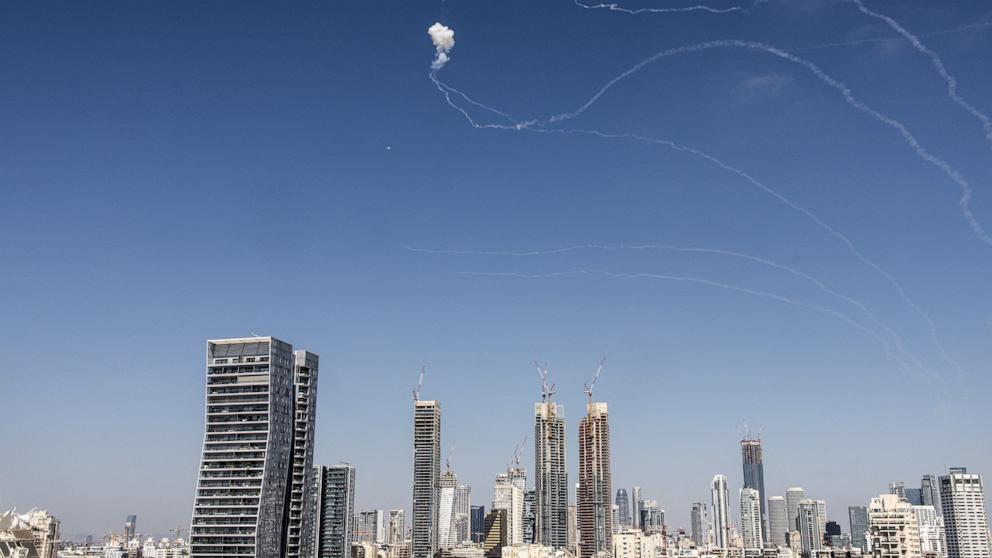 PHOTO: A missile is intercepted over Tel Aviv on June 20, 2025, after a Iran fired a fresh salvo of missiles.