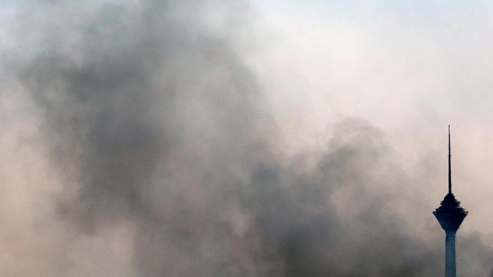 PHOTO: Smoke rises near the Milad Tower following an Israeli airstrike, Tehran, Iran, June 2025.