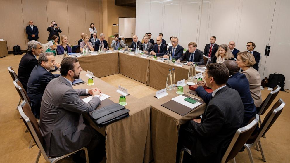 PHOTO: Iran's Foreign Minister Abbas Araghchi meets with European officials in Geneva, June 20, 2025.