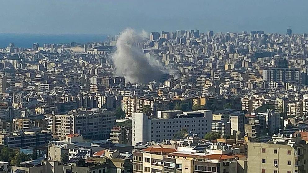 PHOTO: Smoke billows from the site of an Israeli airstrike that targeted Beirut's southern suburbs, Sept. 26, 2024.