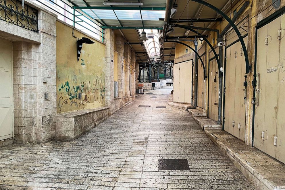 PHOTO: An empty alley and shuttered shops are seen at Nazareth's Old City market, northern Israel March 15, 2020.