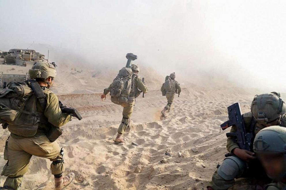 PHOTO: This handout picture released by the Israeli army on Nov. 7, 2023, shows soldiers during operations in northern Gaza, amid continuing battles between Israel and the Palestinian militant group Hamas.