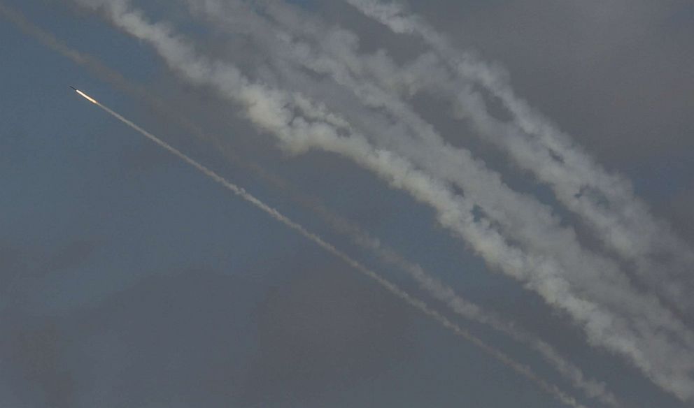 PHOTO: Rockets are launched from Gaza City, towards Israel on May 20, 2021.